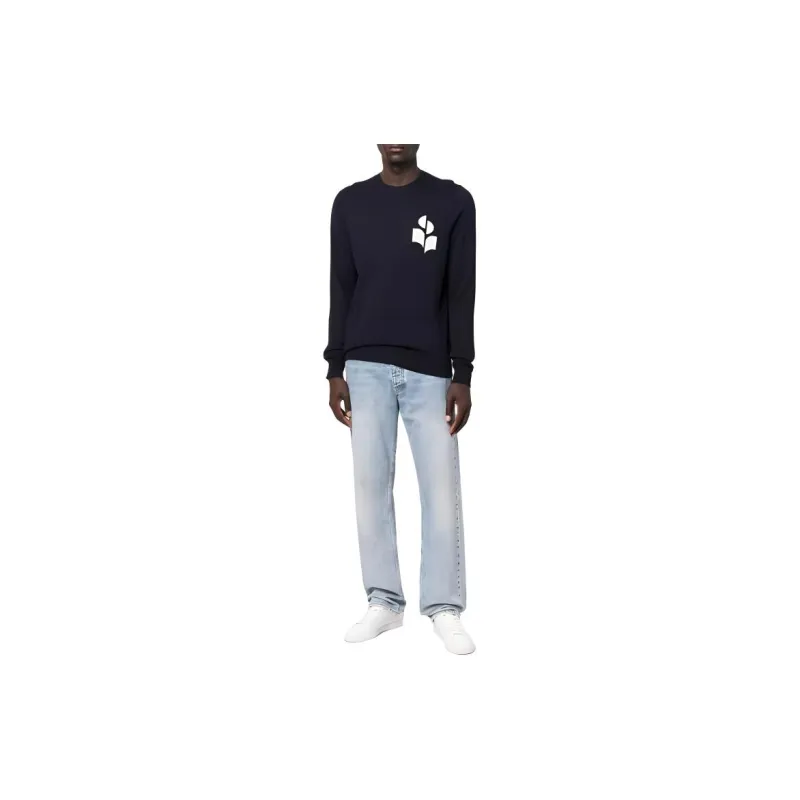 ISABEL MARANT Logo Intarsia Crewneck Knitted Jumper-1