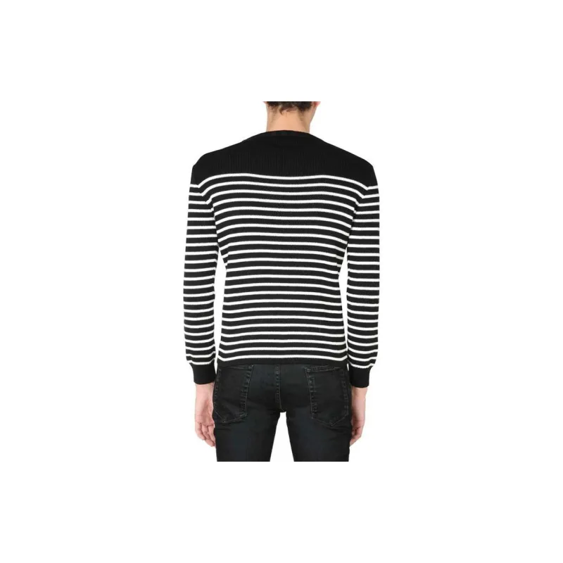 SAINT LAURENT Striped Crewneck Jumper-6