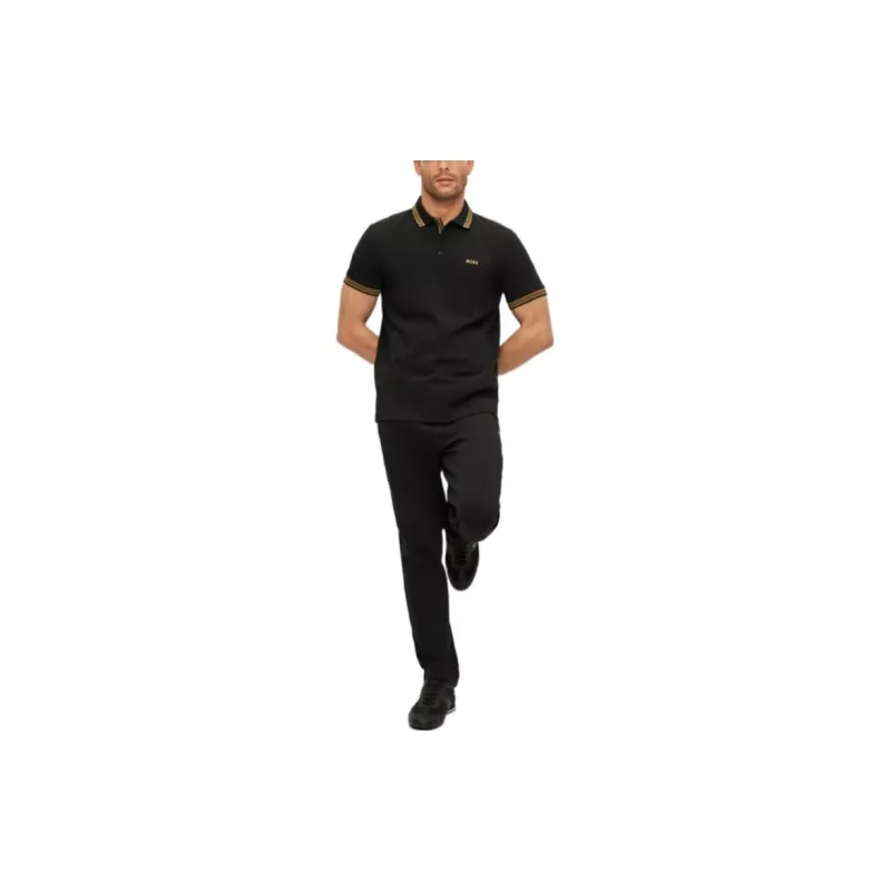 HUGO BOSS Polo Shirts Men Gold Black-1