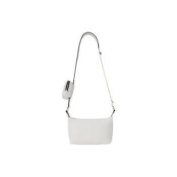 CALVIN KLEIN Synthetic Material Shoulder Bag Crossbody Bag Medium Size Women's Pearl White
