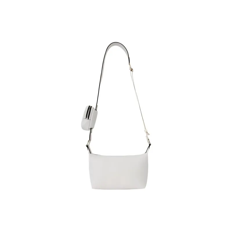 CALVIN KLEIN Synthetic Material Shoulder Bag Crossbody Bag Medium Size Women's Pearl White-0