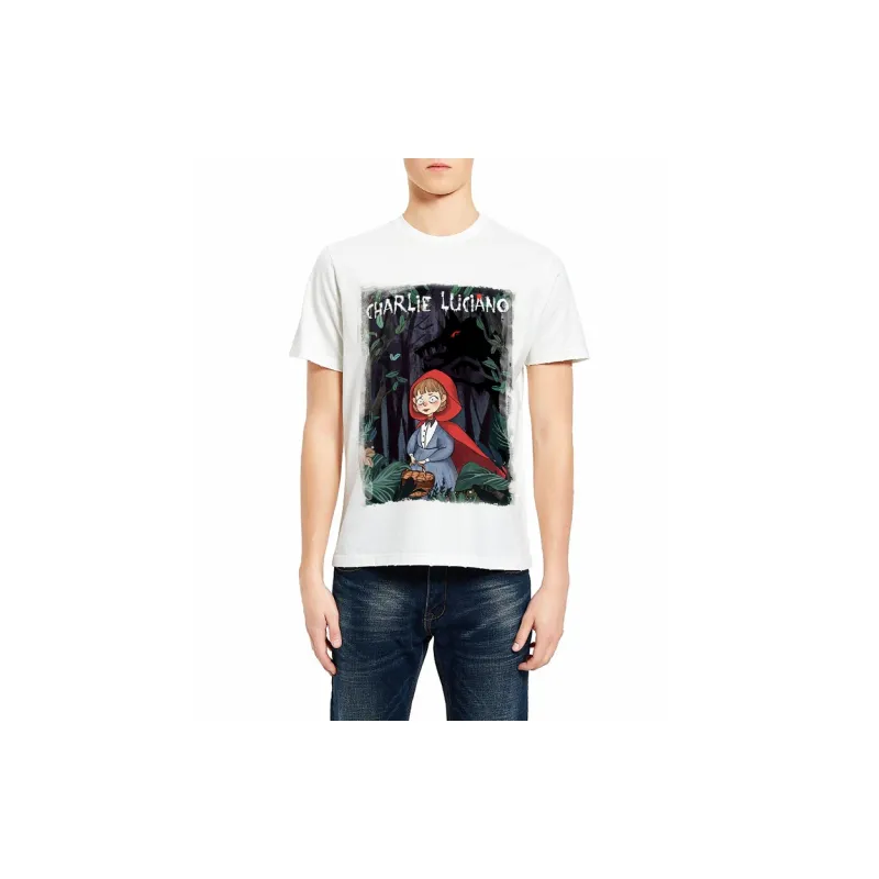 Charlie Luciano Drop Shoulder Sleeve T Shirt Unisex White-3