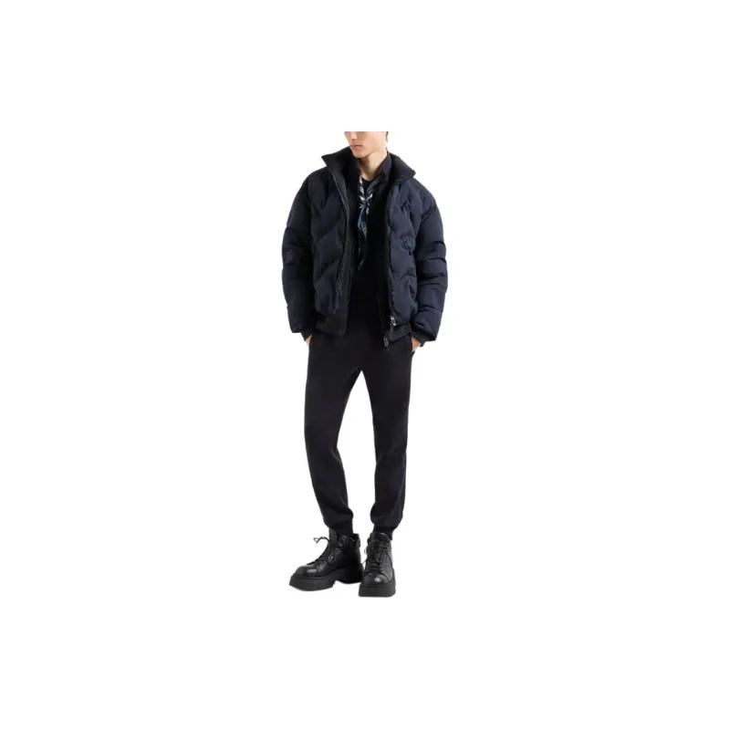EMPORIO ARMANI Double jersey Full zip Sweatshirt With Embossed Logo Lettering Tape-3