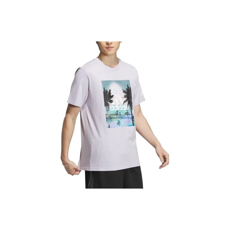 Adidas T-Shirts Men Light Lavender-3