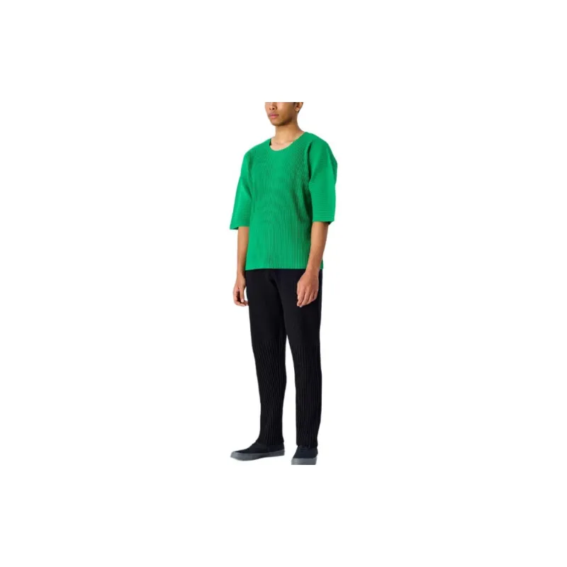 ISSEY MIYAKE Rustic Knit Casual Pants Men's Black-3