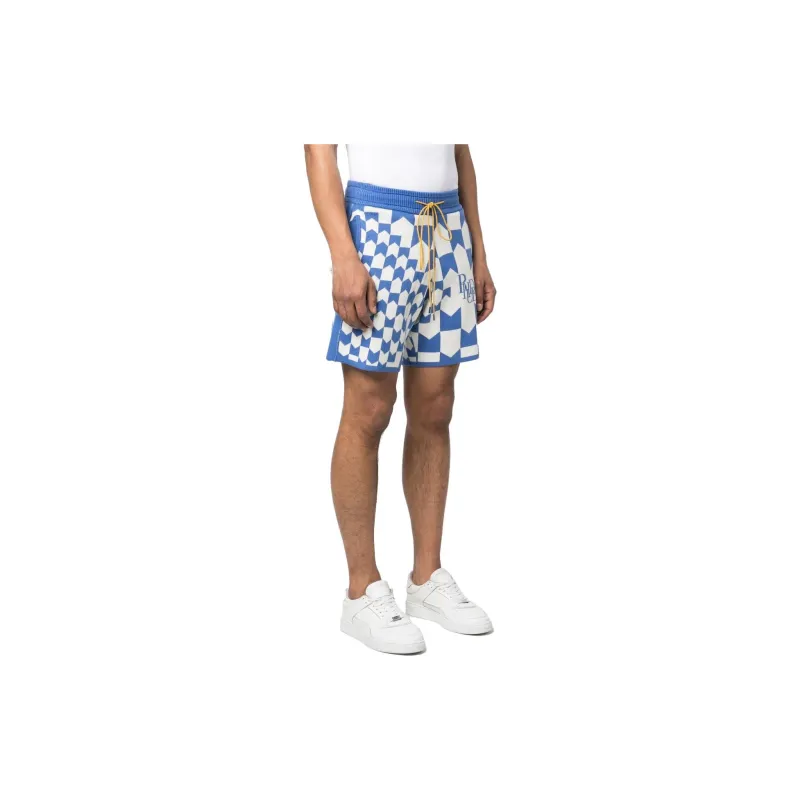 RHUDE Rhacing Checkered Knit Short-3
