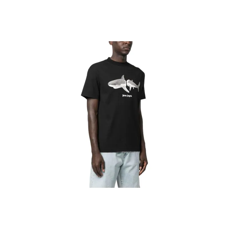 PALM ANGELS Shark Organic cotton T shirt-6