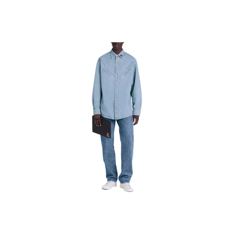 KENZO X Nigo Western Flower Limited Collection Shirt Men's Sky Blue-2