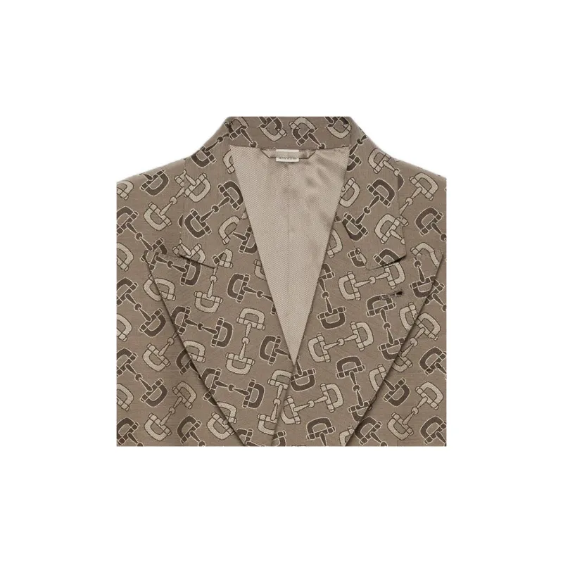 GUCCI Gg Pattern Double Breasted Jacket-4
