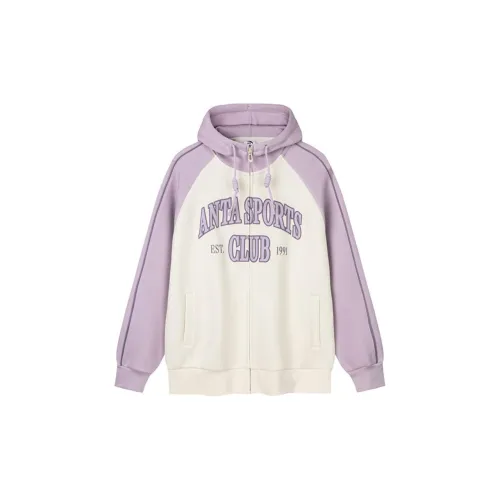 Anta Life Collection Sweatshirt Women's Gray Wisteria Purple