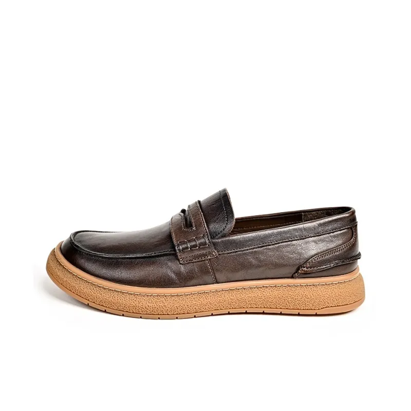 Brounvanm Men's Casual Shoes Men Low Top Black/Coffee-6