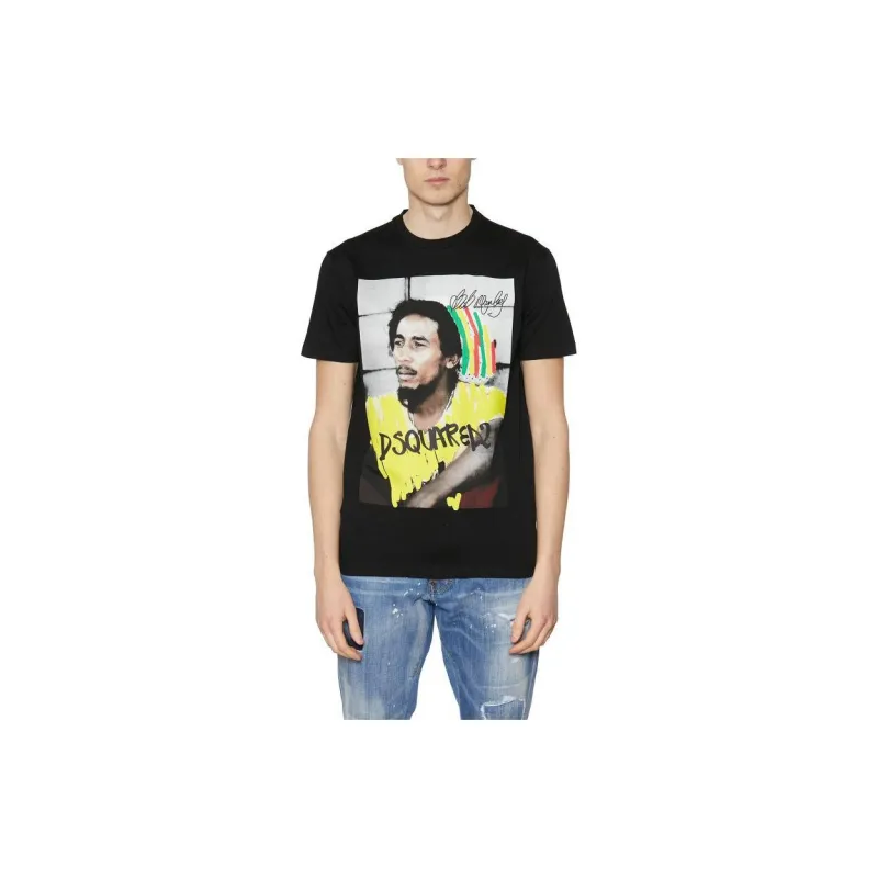 Dsquared2 Cool Fit Bob Marley Logo T Shirt-1