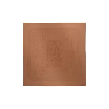 HERMES Cashmere Mulberry Silk Knit Scarves Women's Golden Horsehair Color