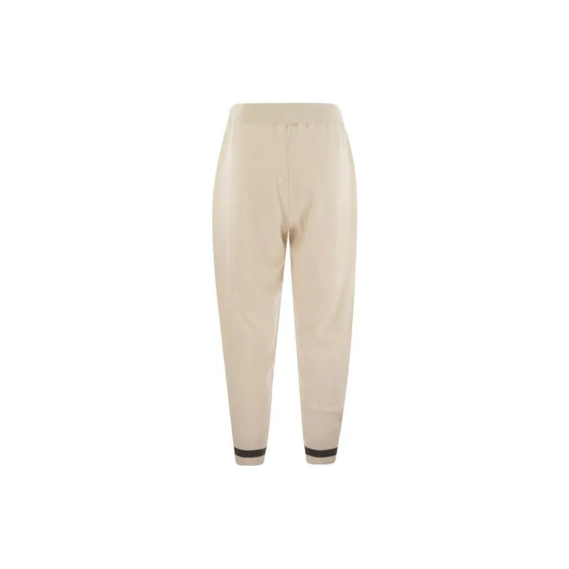 Brunello Cucinelli Tapered Knitted Trousers-1