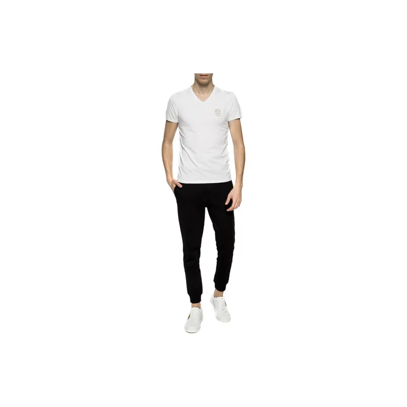 VERSACE Medusa print V neck T shirt-3