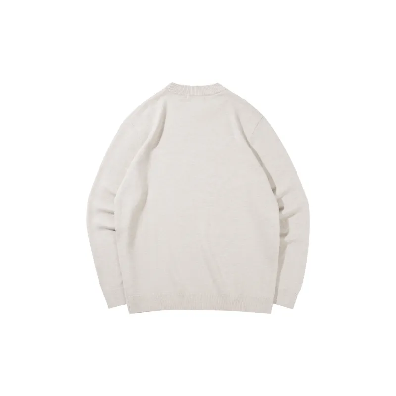 HLA Full Sheep Wool Embroidered Print Comfortable Long Sleeved Knitwear Men's-13