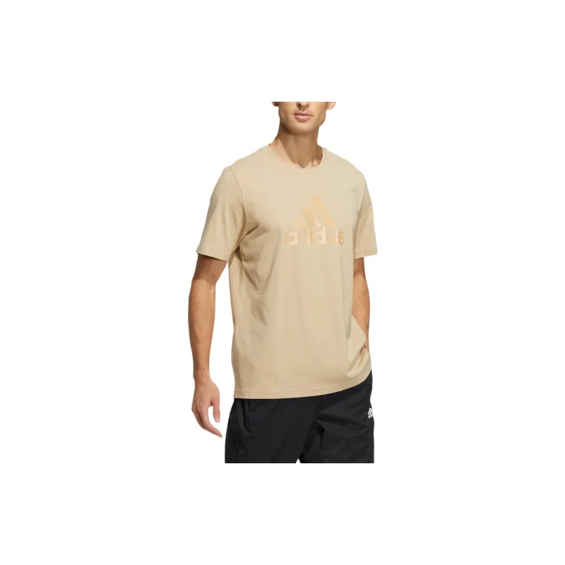 Adidas Set in Sleeve T Shirt Men's Brown-3