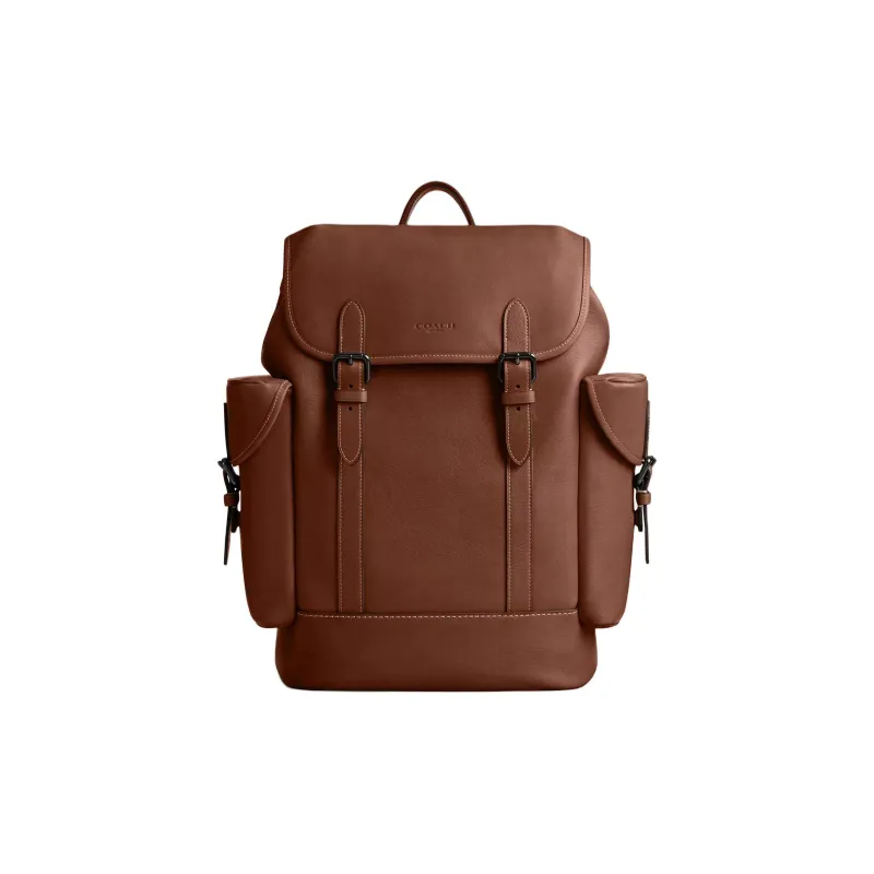 COACH Hitch Natural Grain Leather Backpack Tubas Men's Rosewood-0