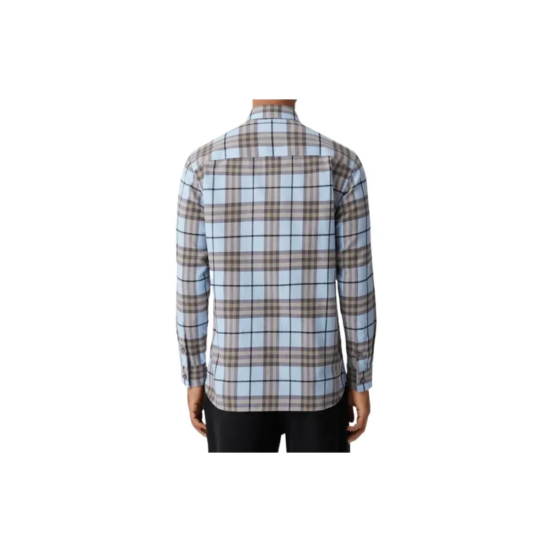 Burberry Shirts Men Blue-2
