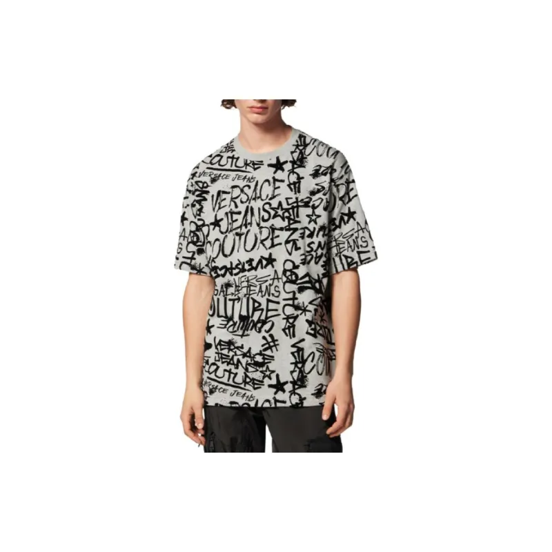 VERSACE JEANS COUTURE Drop Shoulder Sleeve T Shirt Men's Gray-2