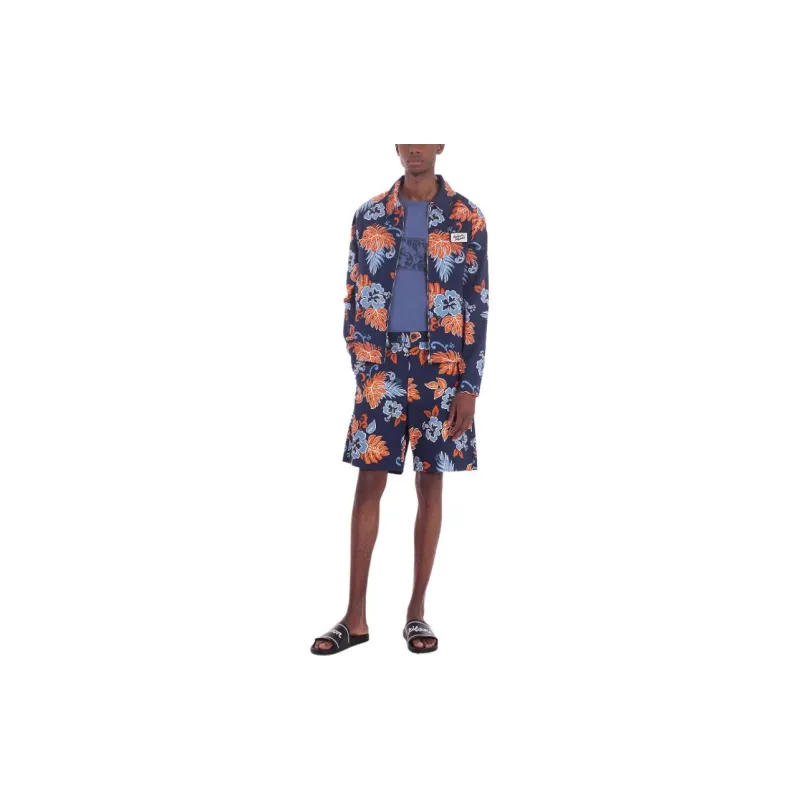 Maison Kitsune Floral print Zip up Cotton Jacket-2
