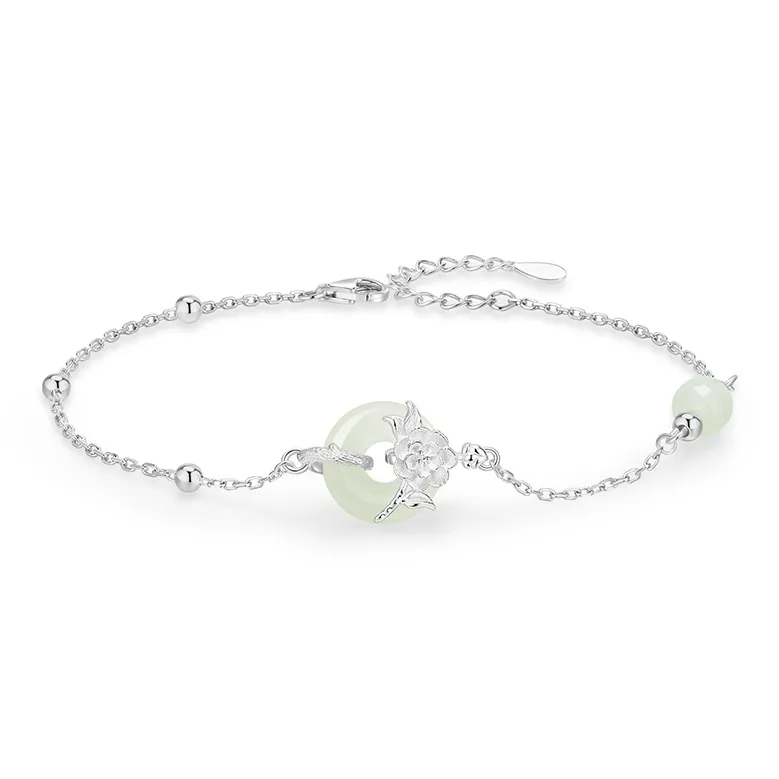 Central Fashion Hetian Jade Bracelets Green Jade Women's-21