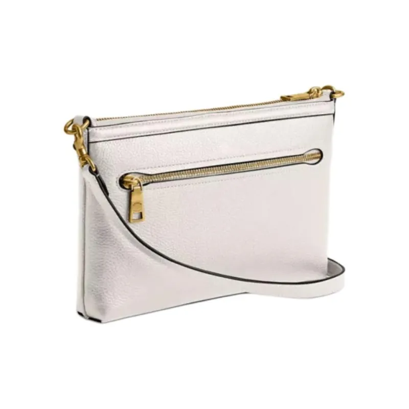 COACH Legacy Pebble Leather Shoulder Bag, Crossbody Bag Medium Size Women's Chalk-1