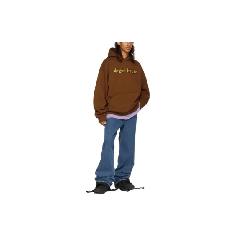 Drew House Letter Logo Series Sweatshirts Unisex Brown-3