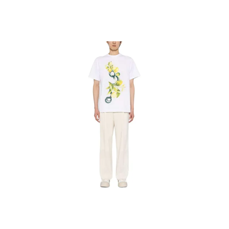 Roberto Cavalli Lemon And Snake print T shirt-1
