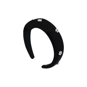 BABYBEI Small Pearl Flower Elegance Elegant Versatile Advanced Handmade High Crown Headbands Women's