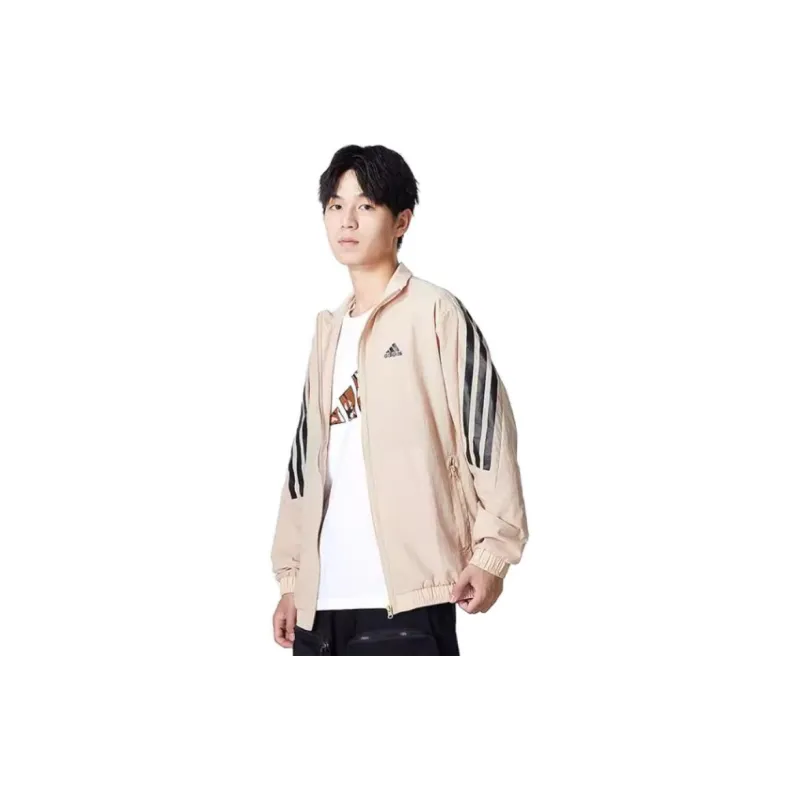 Adidas Essential Jacket Spring And Fall Season Men's Khaki-6