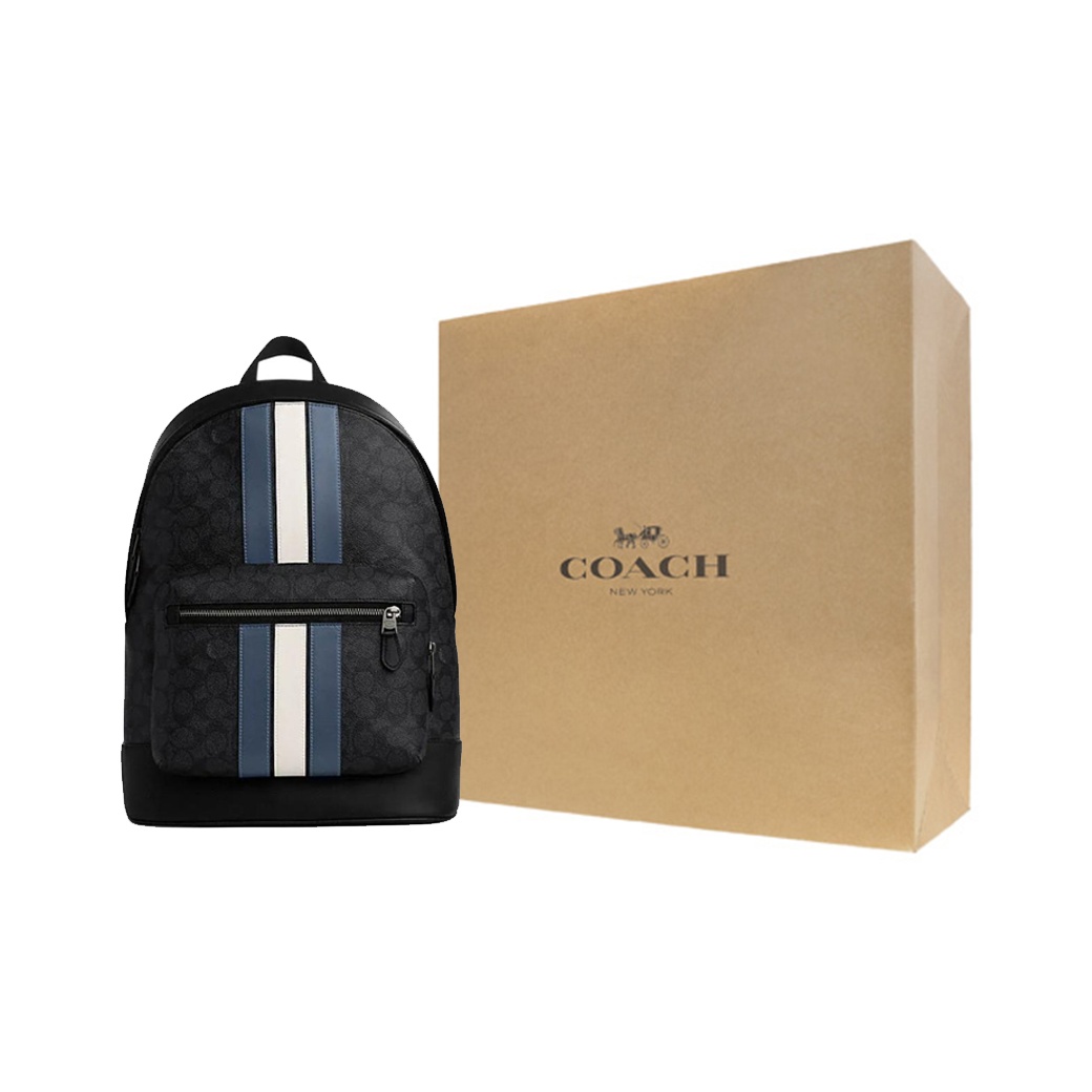 COACH Artificial Leather Backpack Large Size Men Charcoal