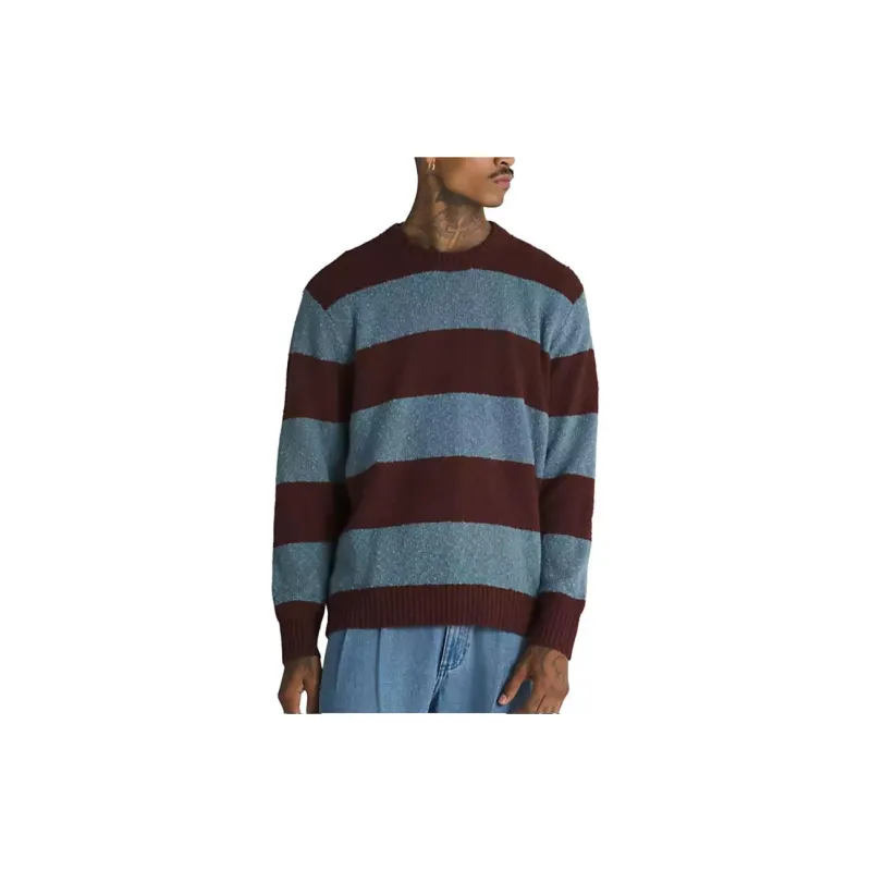 Vans Darby Stripe Crew Knitwear Men's Bitter Chocolate / Sapphire-2
