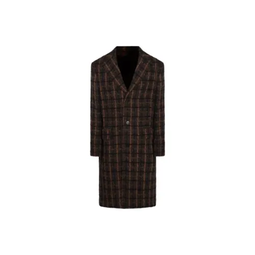 VERSACE Coats Men Brown