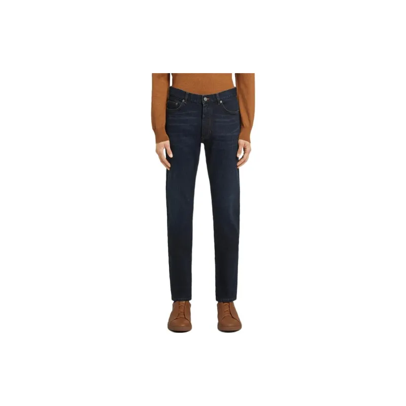 Ermenegildo Zegna Logo Patch Straight Leg Jeans-1