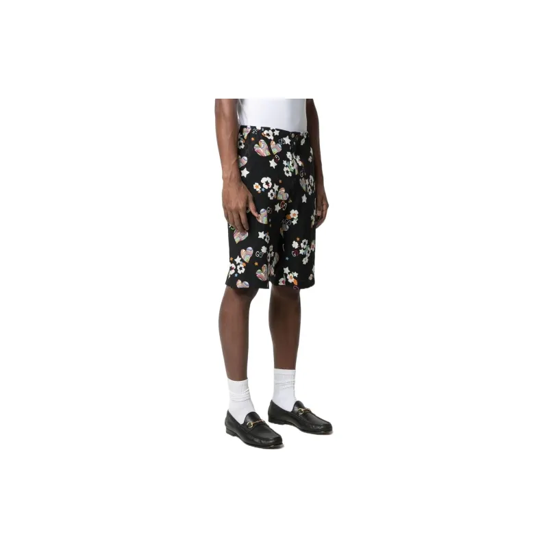 GUCCI Monogram print Knee length Shorts-3