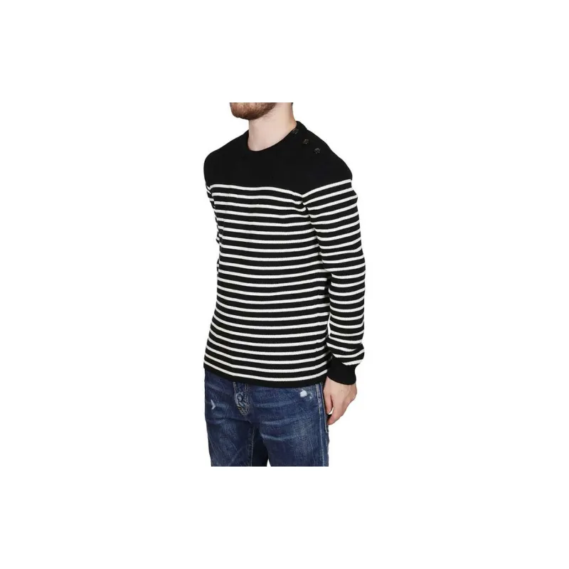 SAINT LAURENT Striped Crewneck Jumper-3