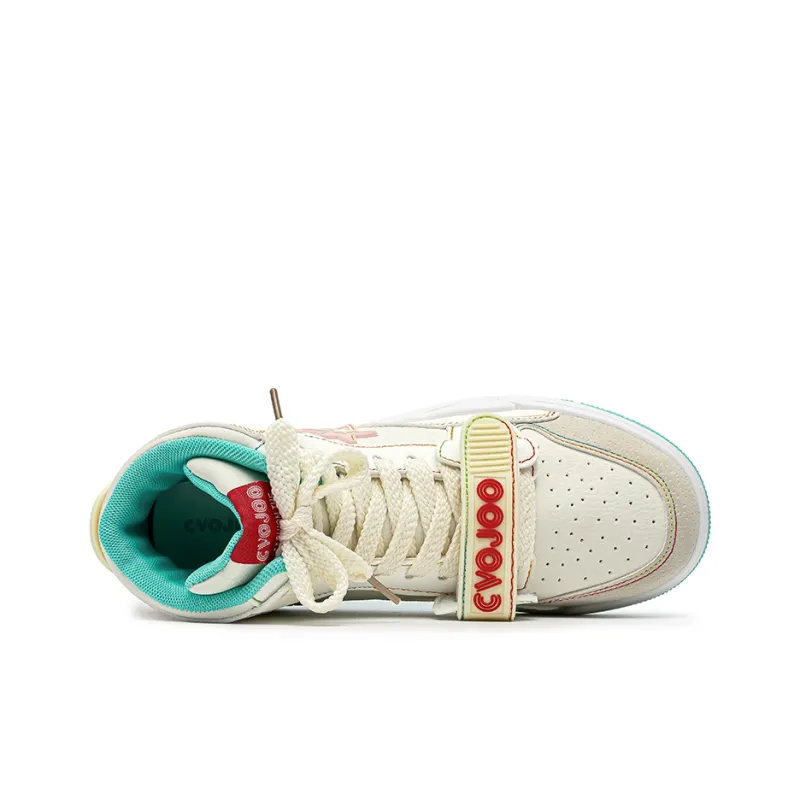 CVOJOO Stars Collection Slip Resistant High Top Skateboard Shoes Unisex Peach Cheese-3