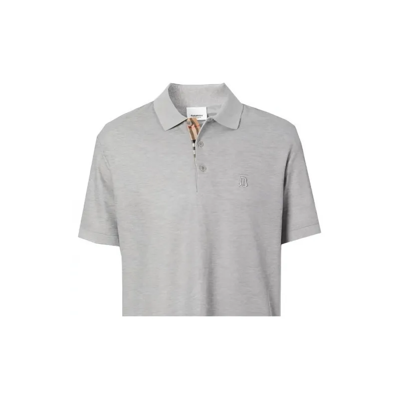Burberry Polo Shirt Men's Light Heather Gray-5
