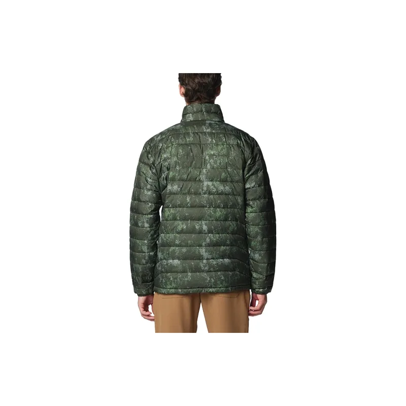 Columbia Powder Lite 2Omni-Heat Mens Green Printed Jacket Jacket Men's Green Landscape Wood Color-1