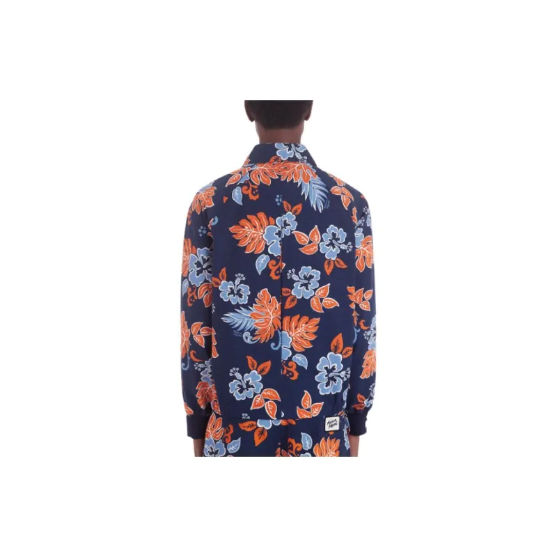 Maison Kitsune Floral print Zip up Cotton Jacket-4