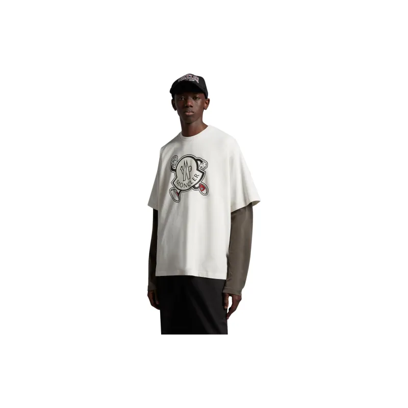 Moncler T Shirts Men Ecru-3