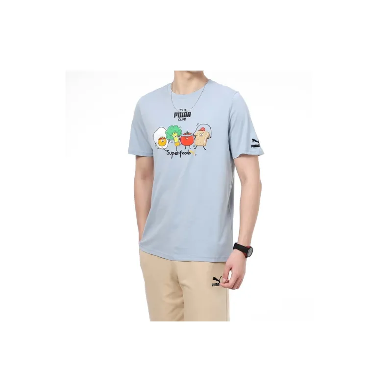 PUMA Adventure Planet Printed T Shirts Men Blue-4