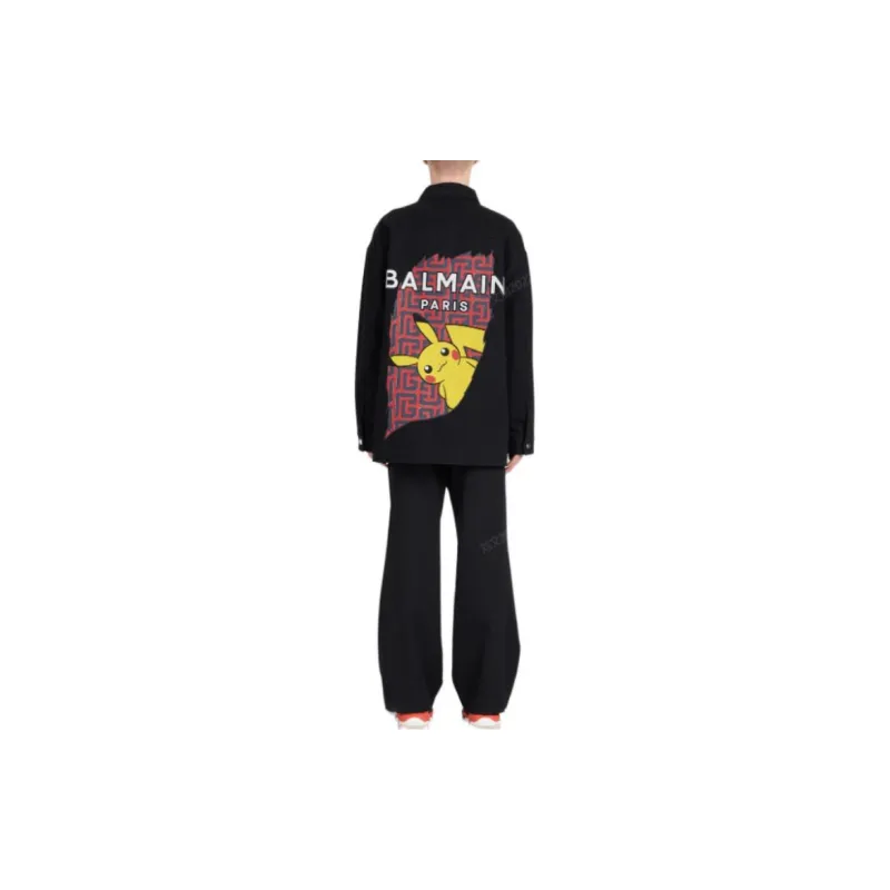 BALMAIN X Pokemon Print Denim Jacket-2