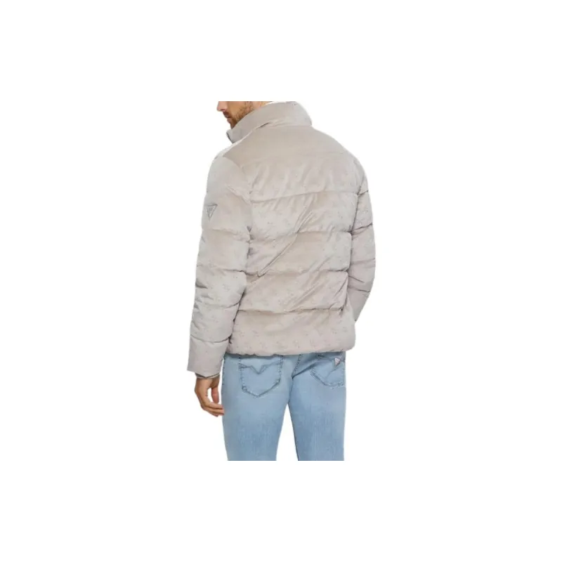 GUESS Signature Puffer Jacket Jackets Coats Men's Gray-3