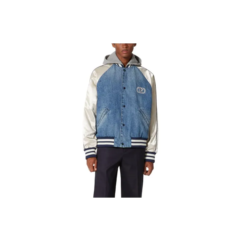 Valentino Double-Layered Hooded Varsity Jacket-1