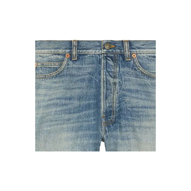 GUCCI Denim Shorts Men Blue-5