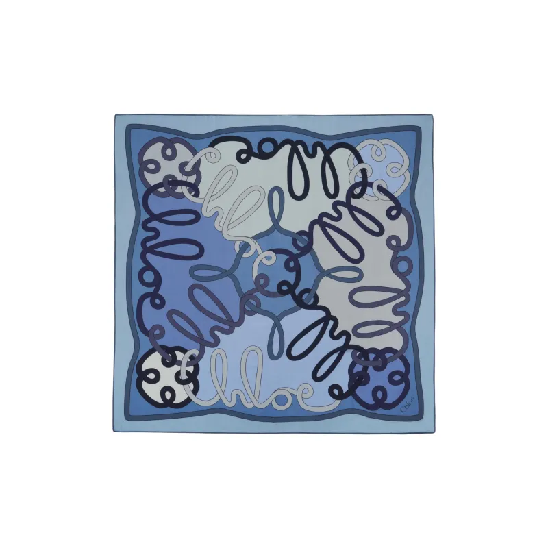 Chloe Cashmere Knit Scarves Unisex Blue-1