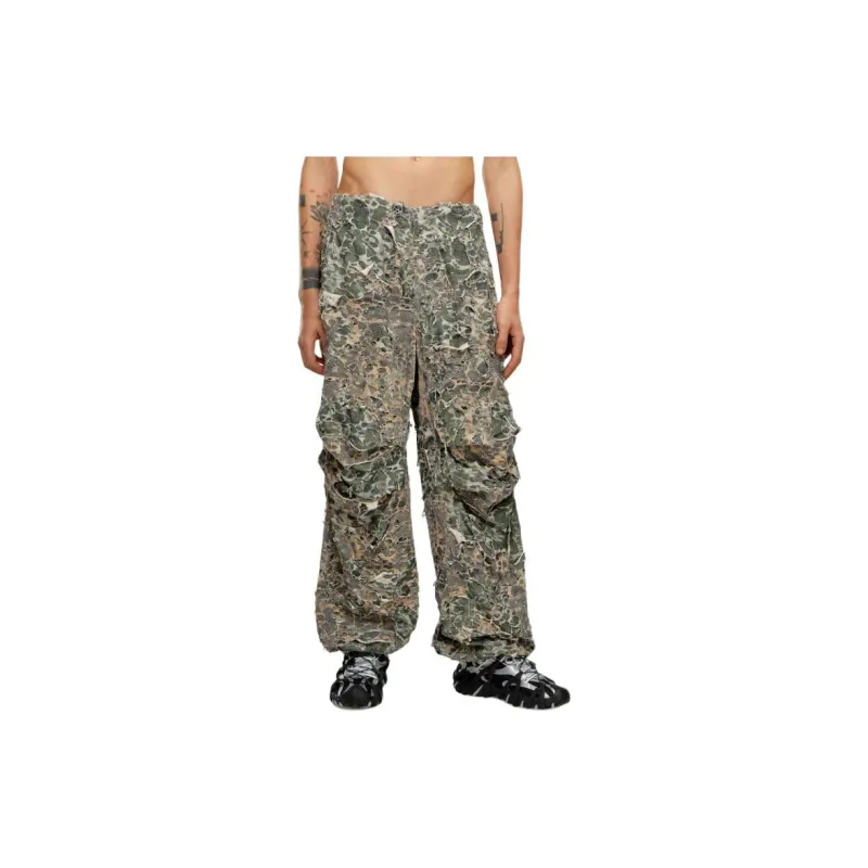 DIESEL Camo Burn Out Print Pants-1
