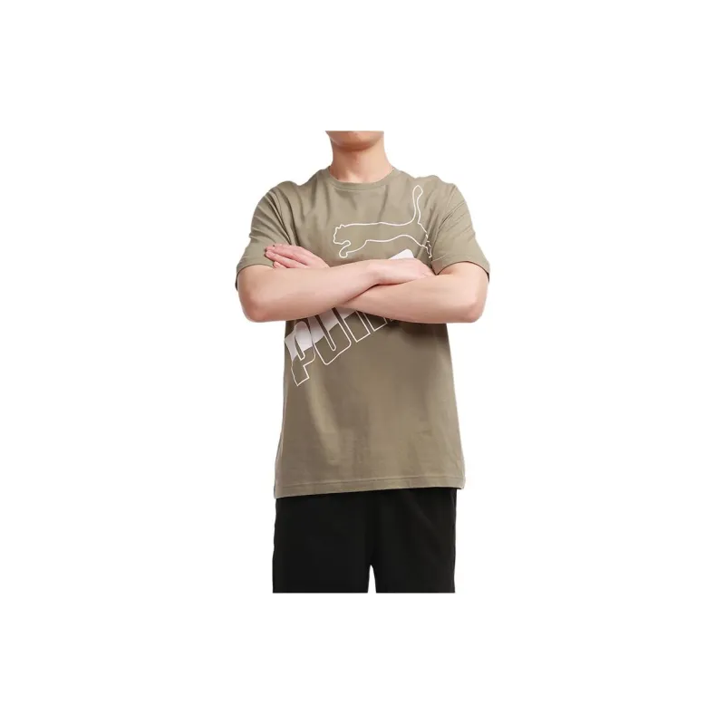 PUMA T Shirts Men Army Green-4